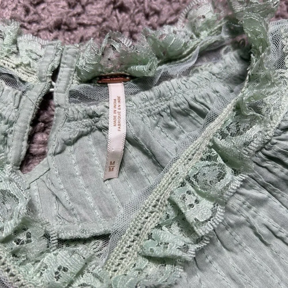 Free People Clarise Mini Dress Women’s Medium Aqua foam Green Whimsy Fairy
